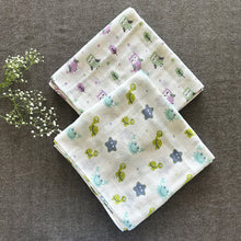 Load image into Gallery viewer, Bamboo Muslin Swaddles | Set of 2 | White - Oranges and Lemons