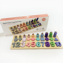 Load image into Gallery viewer, Digital Shape Logarithm Plate - Wooden Toys for Kids - Eco-friendly toys - 36 months + - Oranges and Lemons