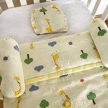 Load image into Gallery viewer, Baby Giraffes - Muslin Cot Bedding Gift Set - Set of 4 - Oranges and Lemons