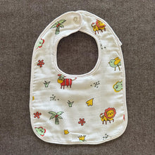 Load image into Gallery viewer, Bamboo Muslin Baby Bib and Wash Cloth Set - Animal Print (Set of 2) - Oranges and Lemons