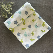 Load image into Gallery viewer, Bamboo Muslin Swaddles | Set of 2 | White - Oranges and Lemons