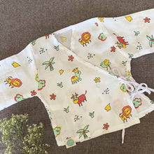 Load image into Gallery viewer, Bamboo Muslin Night Suit | Kimono Set | Animal Print - Oranges and Lemons