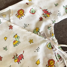 Load image into Gallery viewer, Bamboo Muslin Night Suit | Kimono Set | Animal Print - Oranges and Lemons