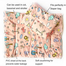 Load image into Gallery viewer, Doodle Land Re-usable diaper changing mat - Set of 3 - Oranges and Lemons