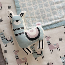 Load image into Gallery viewer, Lovely Llamas - Organic Muslin Cot Bedding Gift Set - Set of 4 - Oranges and Lemons
