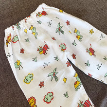 Load image into Gallery viewer, Bamboo Muslin Night Suit | Kimono Set | Animal Print - Oranges and Lemons