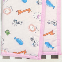 Load image into Gallery viewer, Animal Safari - Muslin Blanket / Comforter/ Quilt - Pink - Oranges and Lemons