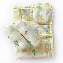 Load image into Gallery viewer, Baby Giraffes - Muslin Cot Bedding Gift Set - Set of 4 - Oranges and Lemons