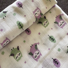 Load image into Gallery viewer, Bamboo Muslin Swaddles | Set of 4 | White - Oranges and Lemons