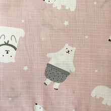 Load image into Gallery viewer, Organic Muslin Baby Swaddles | White & Pink | Set of 2 - Oranges and Lemons