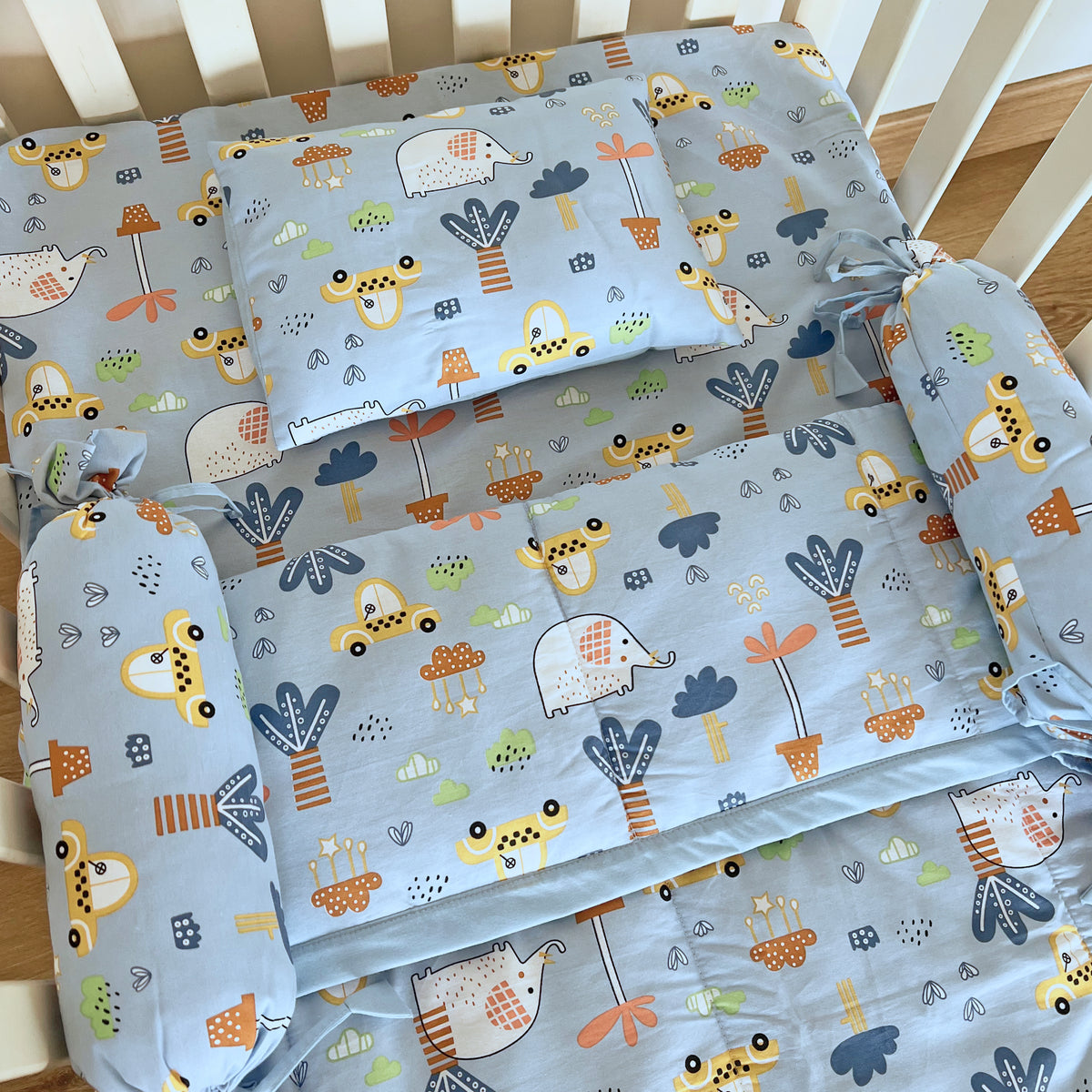 Nature Piece Crib Bedding Set Blue