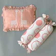 Load image into Gallery viewer, Baby Pillow and Bolster Cushions Set - Giraffe - Oranges and Lemons