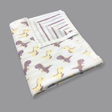 Load image into Gallery viewer, Dancing Dinosaurs - Organic Kids Blanket + Pillow - Oranges and Lemons