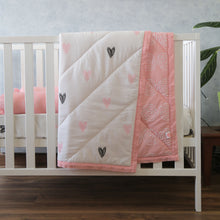 Load image into Gallery viewer, Little Hearts - Organic Quilt (Night Blanket) - Oranges and Lemons