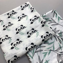 Load image into Gallery viewer, Playful Pandas - Organic Muslin Swaddles (Set of 2) - Oranges and Lemons