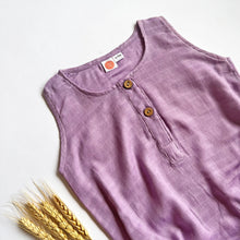 Load image into Gallery viewer, Organic Muslin Romper - Purple - Oranges and Lemons