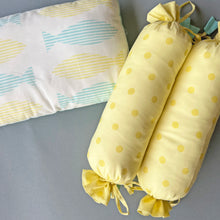 Load image into Gallery viewer, Baby Pillow and Bolster Cushions Set - Fish - Oranges and Lemons