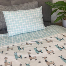Load image into Gallery viewer,  Lovely Llama - Organic Kids Blanket + Pillow - Oranges and Lemons