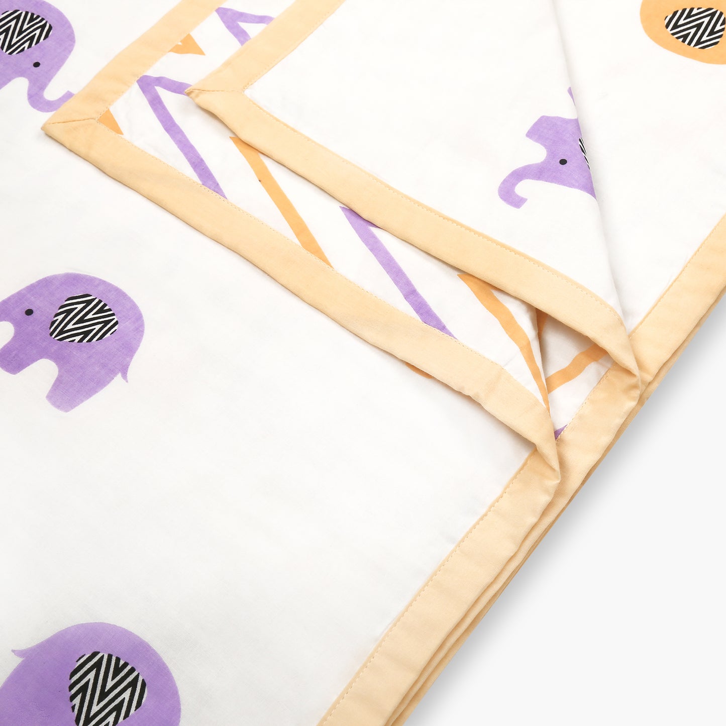 Enchanting Elephants - Organic Dohar (Day Blanket) - Oranges and Lemons