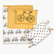 Load image into Gallery viewer, Ting-a-Ling...Let's go Cycling - 3 Piece Cot Bedding Set - Oranges and Lemons