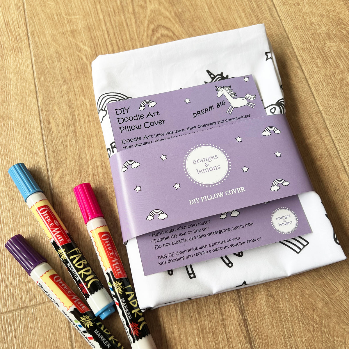 DIY Doodle Art Pillow Covers (Set of two) Dream Big