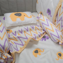 Load image into Gallery viewer, Enchanting Elephants - Organic Cot Bedding Sets - Oranges and Lemons