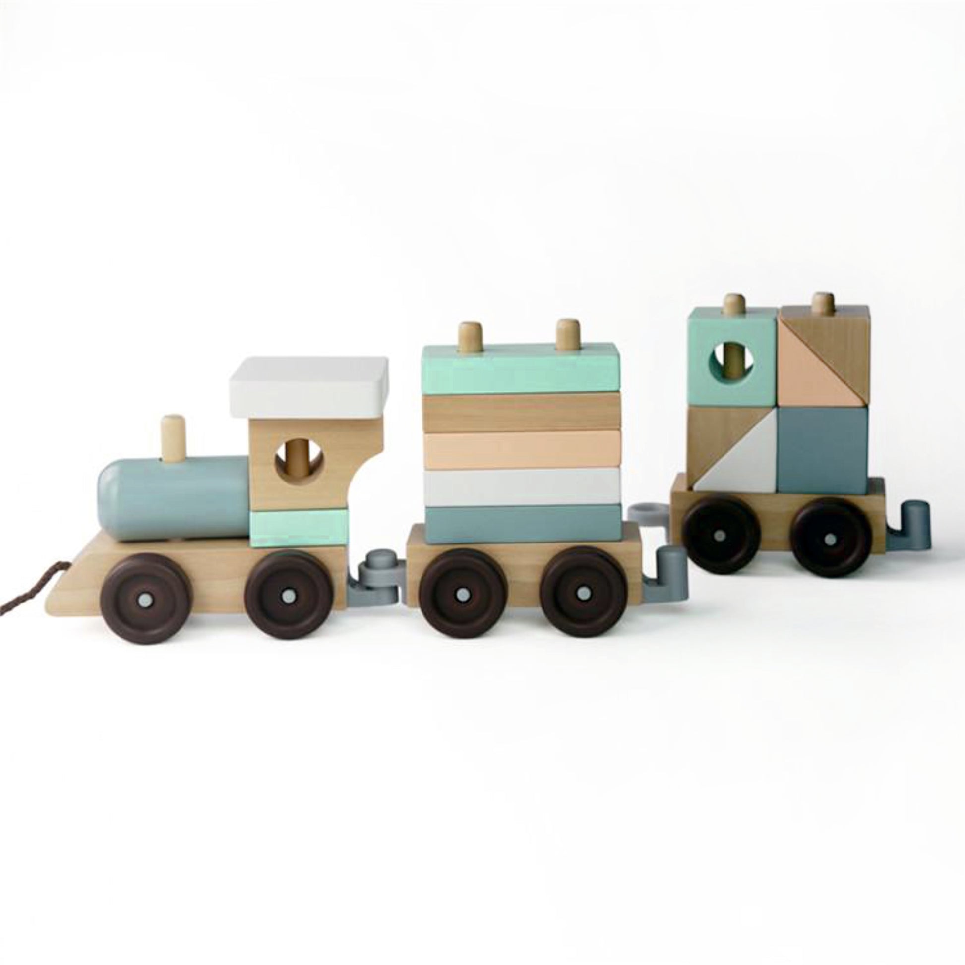 Wooden Block Train - Wooden Toy Train - Eco-friendly Toys- 24+ months - Oranges and Lemons