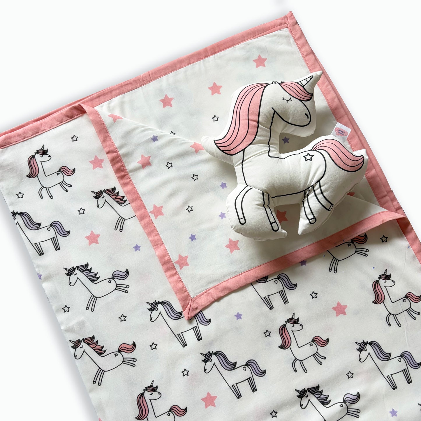 Unicorn Dreams — Organic Cotton Dohar & Plushie Set