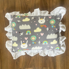 Load image into Gallery viewer, Baby Pillow and Bolster Cushions Set - Grey - Oranges and Lemons
