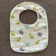 Load image into Gallery viewer, Bamboo Muslin Baby Bib and Wash Cloth Set - Turtle Print (Set of 2) - Oranges and Lemons
