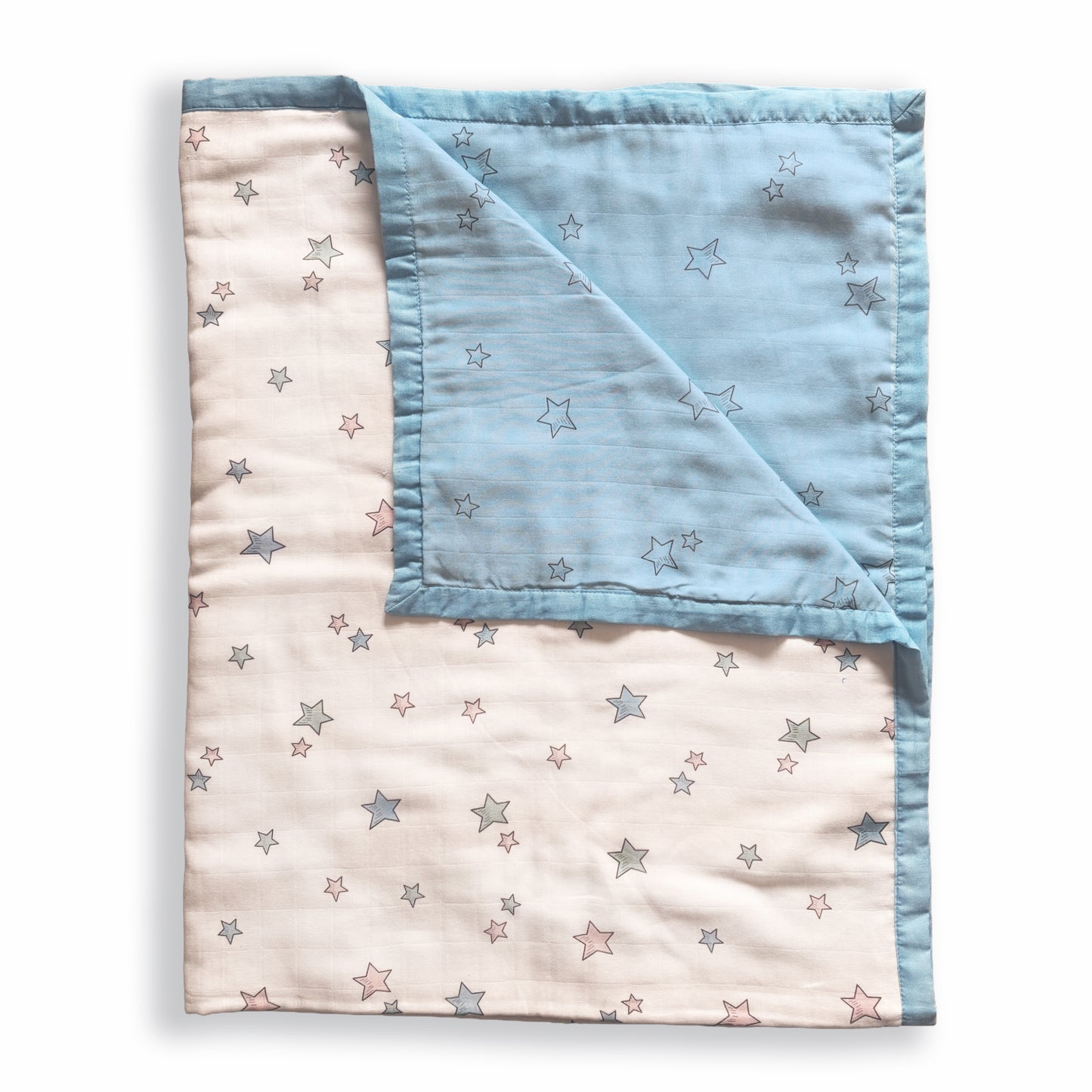 Twinkle Dreams - Organic Muslin Cot Bedding Gift Set - Set of 4 - Blue - Oranges and Lemons