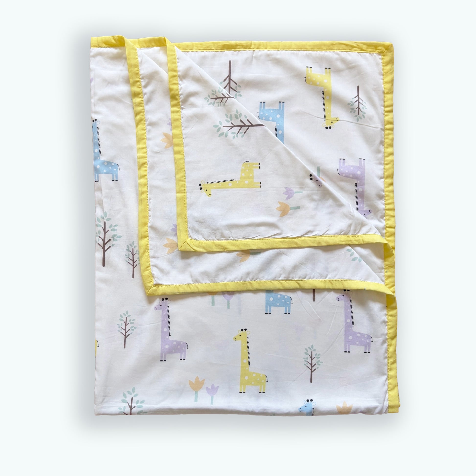 Giraffe Safari - Organic Cot Bedding Set with Dohar - Oranges and Lemons