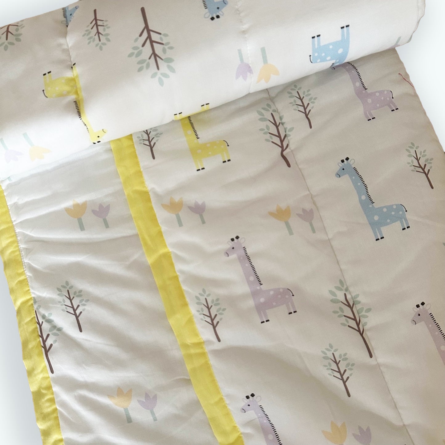Giraffe Safari - Organic Cot Bedding Set with Quilt - Oranges and Lemons