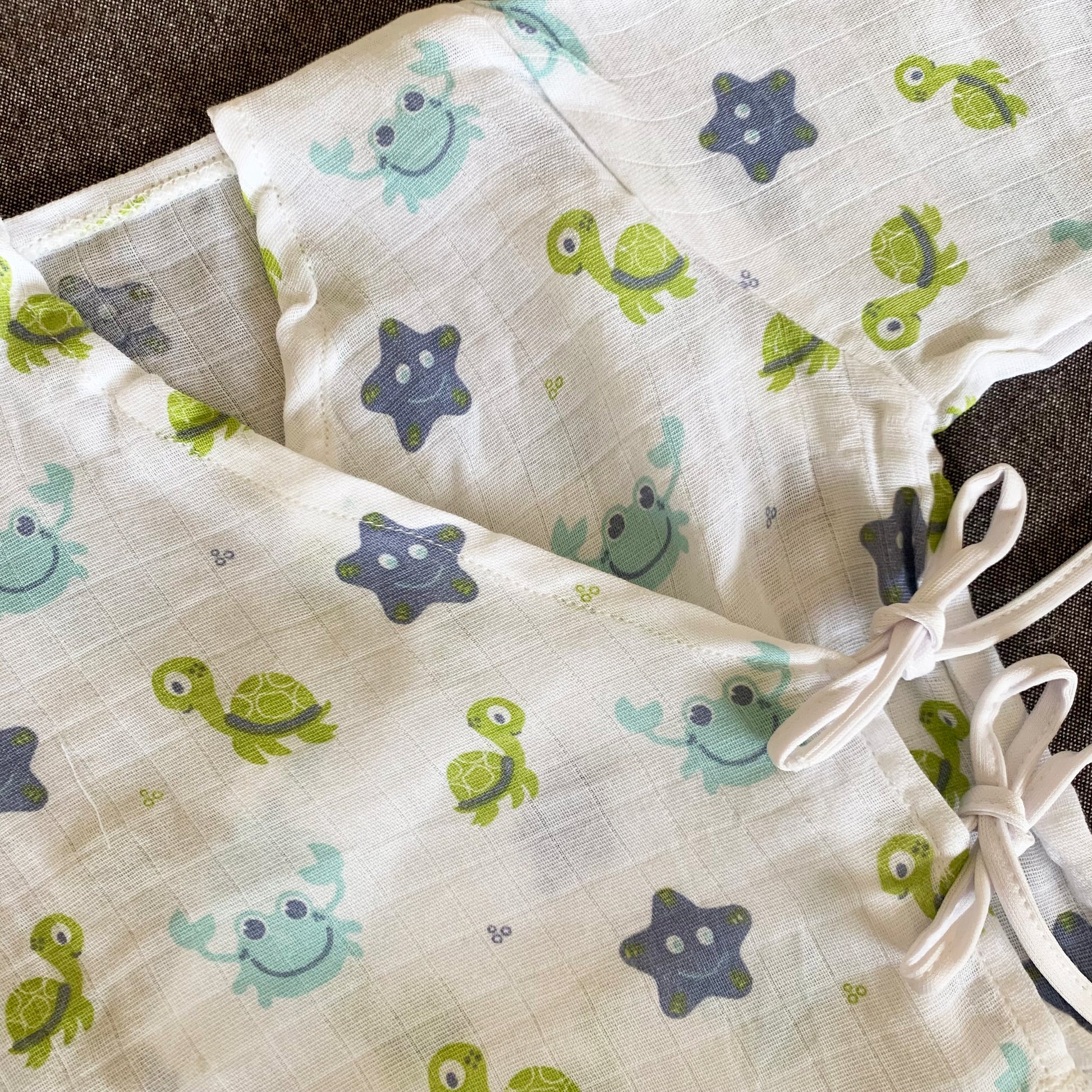 Bamboo Muslin Night Suit | Kimono Set | Turtle Print - Oranges and Lemons