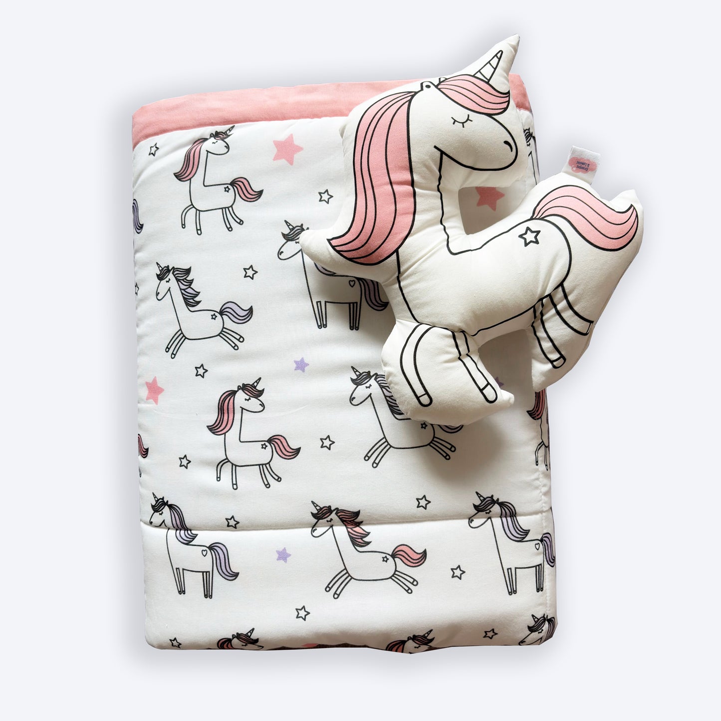 Unicorn Dreams — Organic Cotton Quilt & Plushie Set