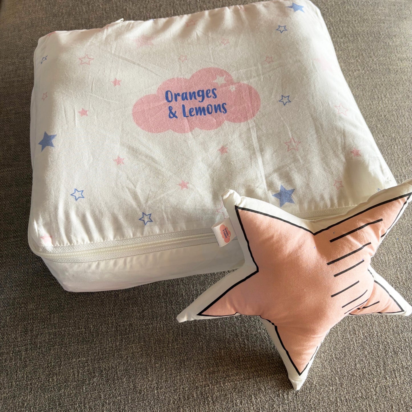 Twinkle Dreams - Organic Muslin Cot Bedding Gift Set - Set of 4 - Pink (Copy) - Oranges and Lemons