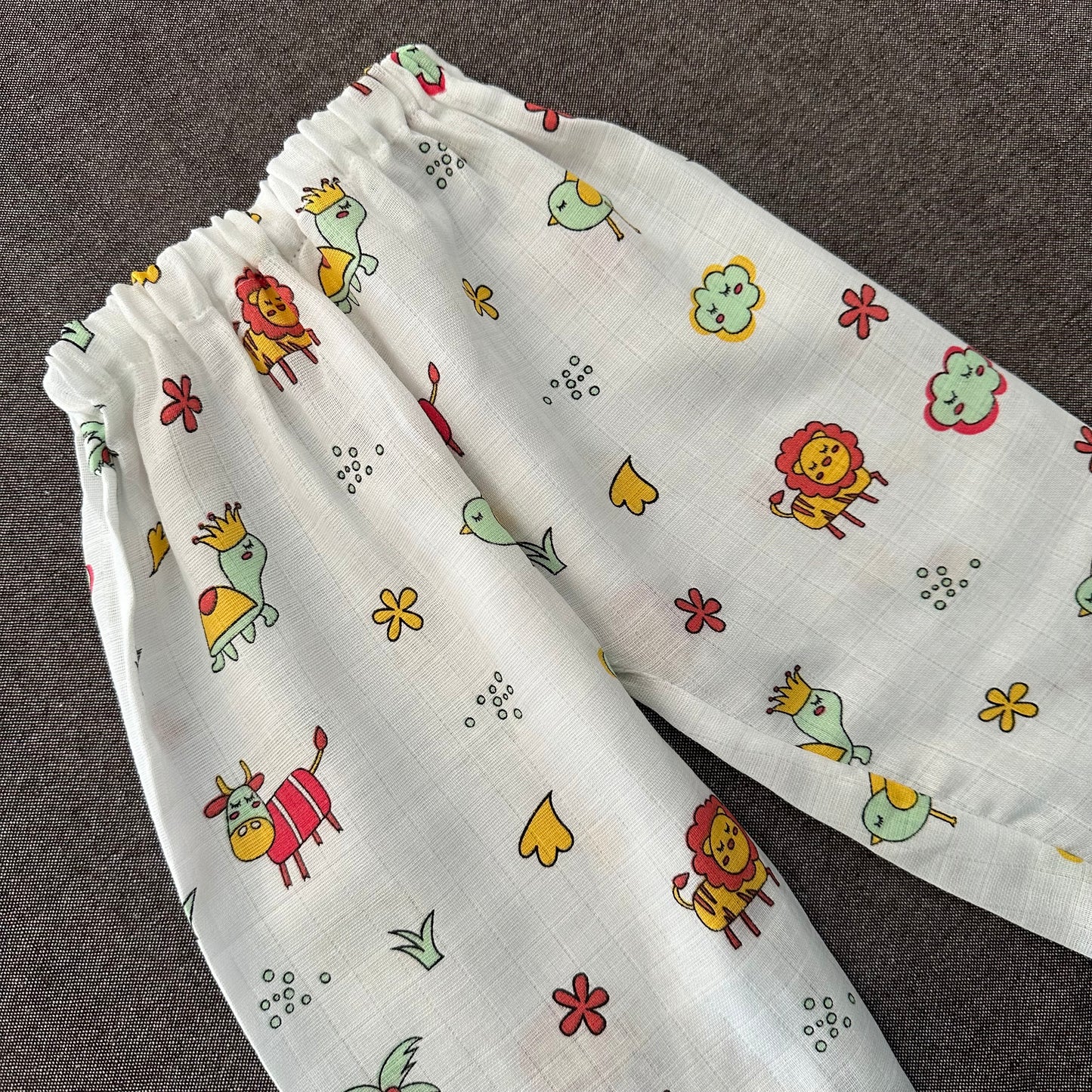 Bamboo Muslin Night Suit | Pyjama Set | Animal Print | 6 - 12 m