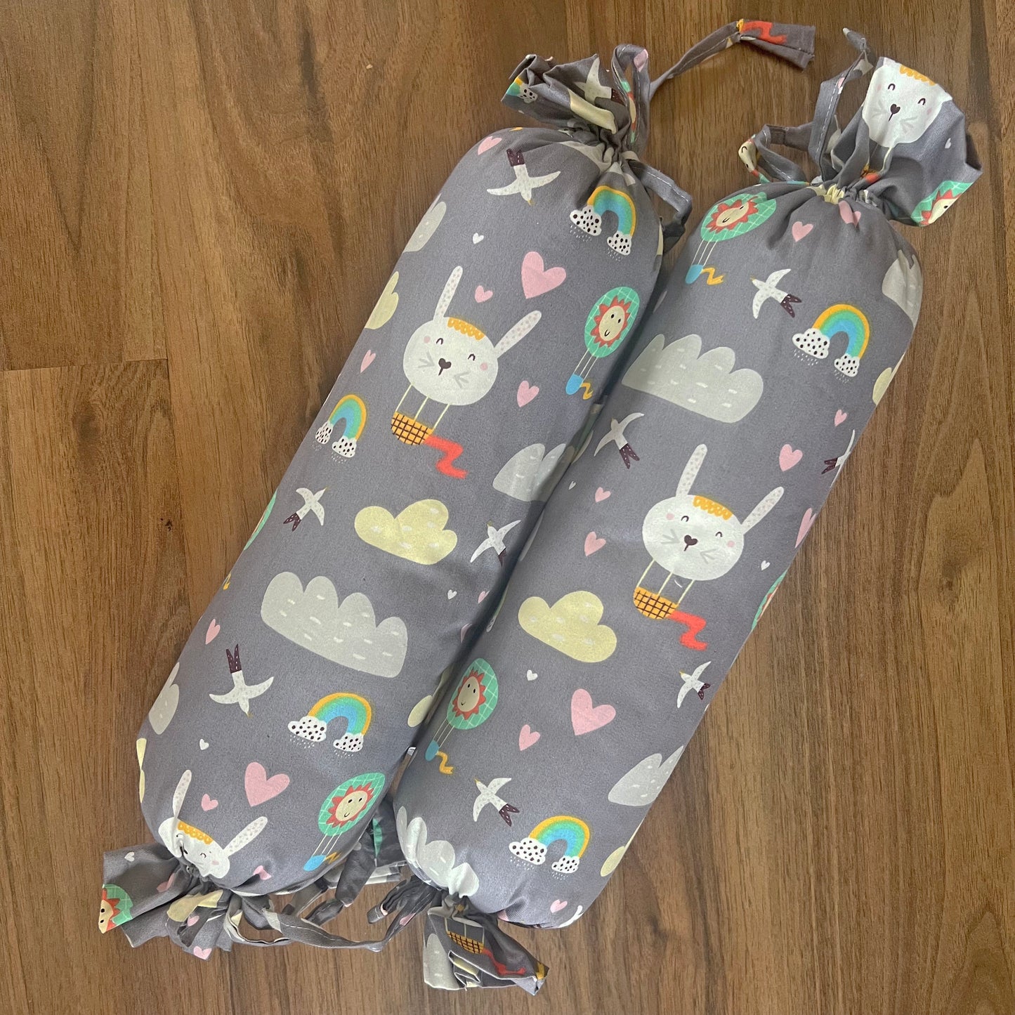 Baby Pillow and Bolster Cushions Set - Grey - Oranges and Lemons