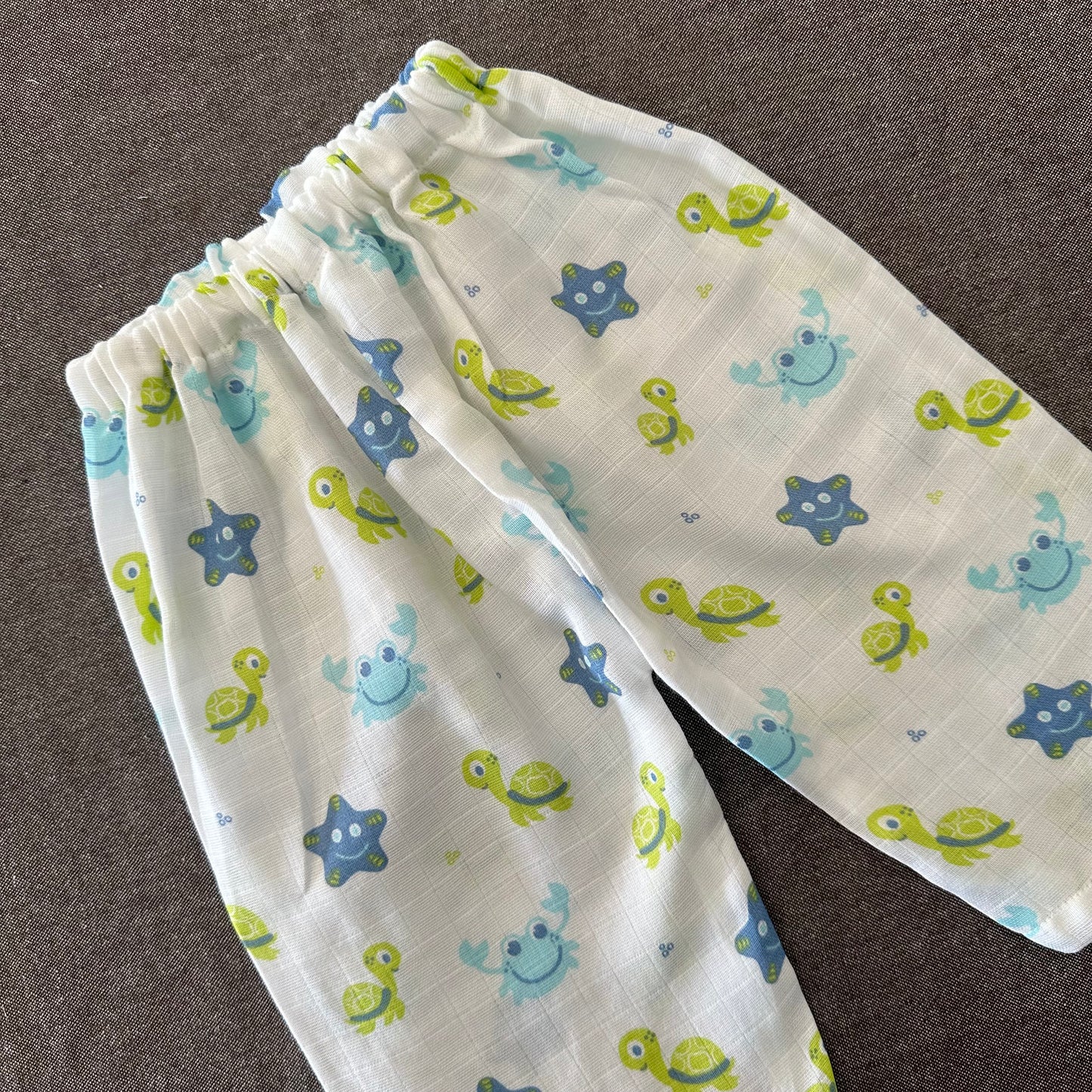 Bamboo Muslin Night Suit | Pyjama Set | Turtle Print | 6 - 12 m