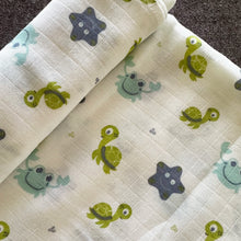 Load image into Gallery viewer, Bamboo Muslin Swaddles | Set of 4 | White - Oranges and Lemons
