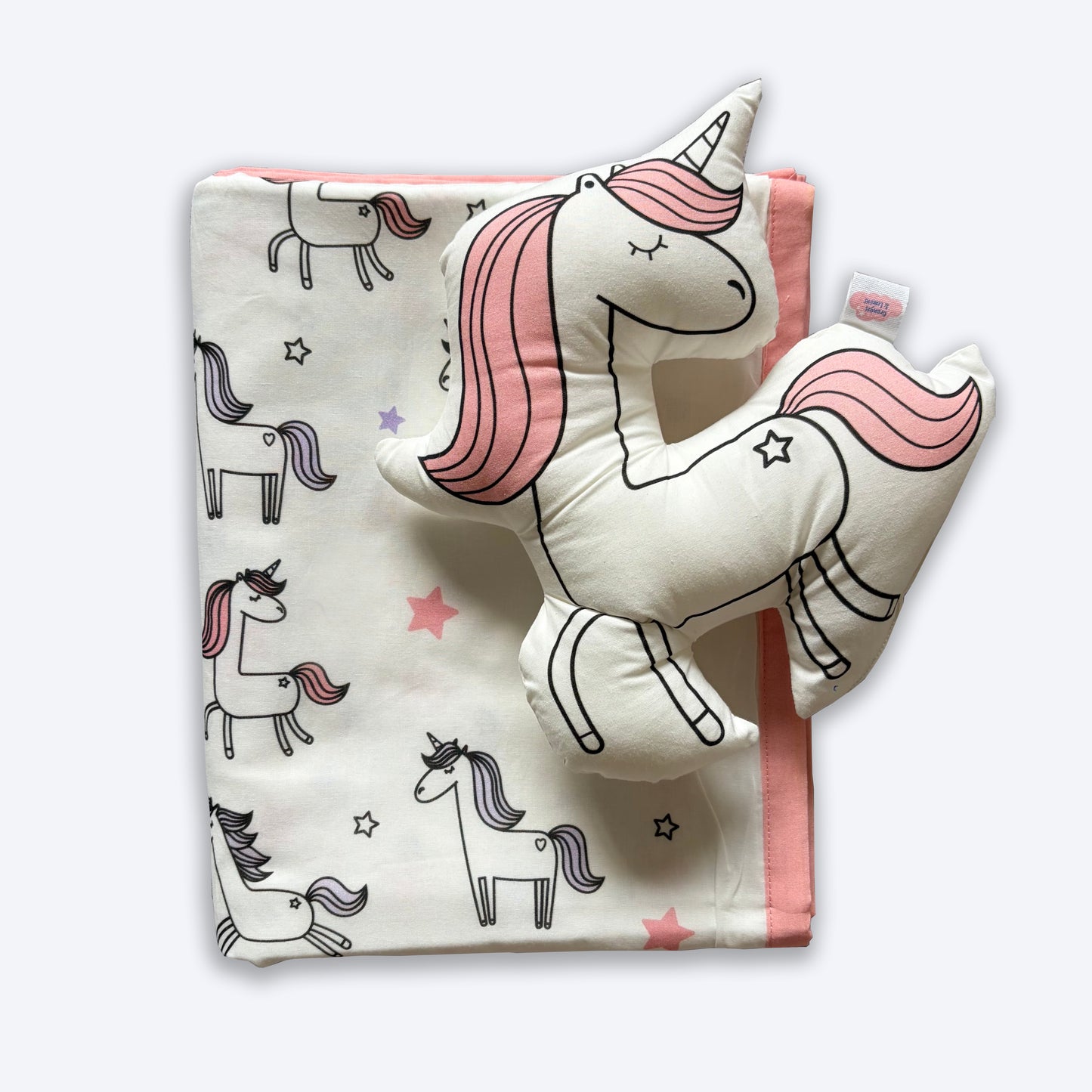 Unicorn Dreams — Organic Cotton Dohar & Plushie Set