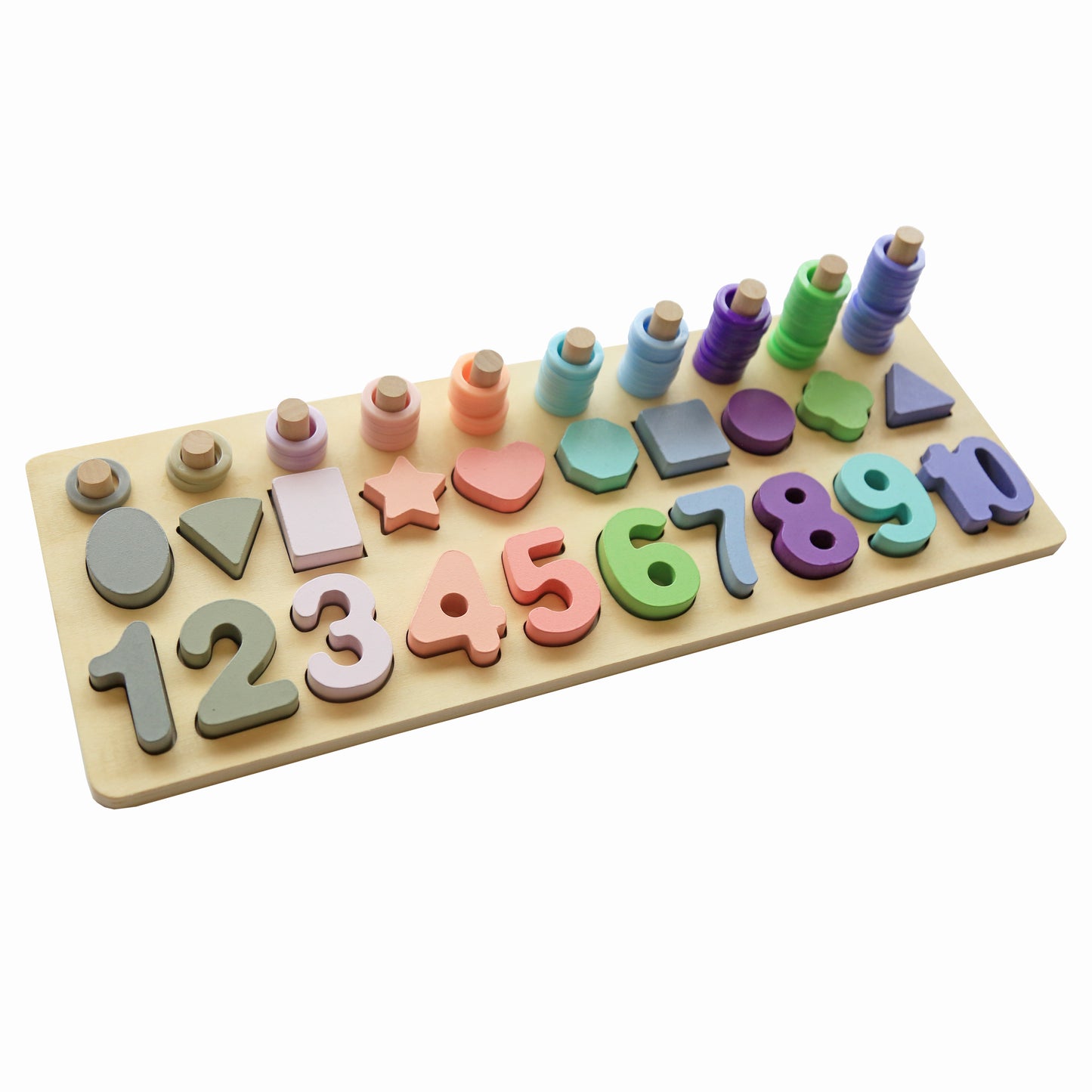 Digital Shape Logarithm Plate - Wooden Toys for Kids - Eco-friendly toys - 36 months + - Oranges and Lemons