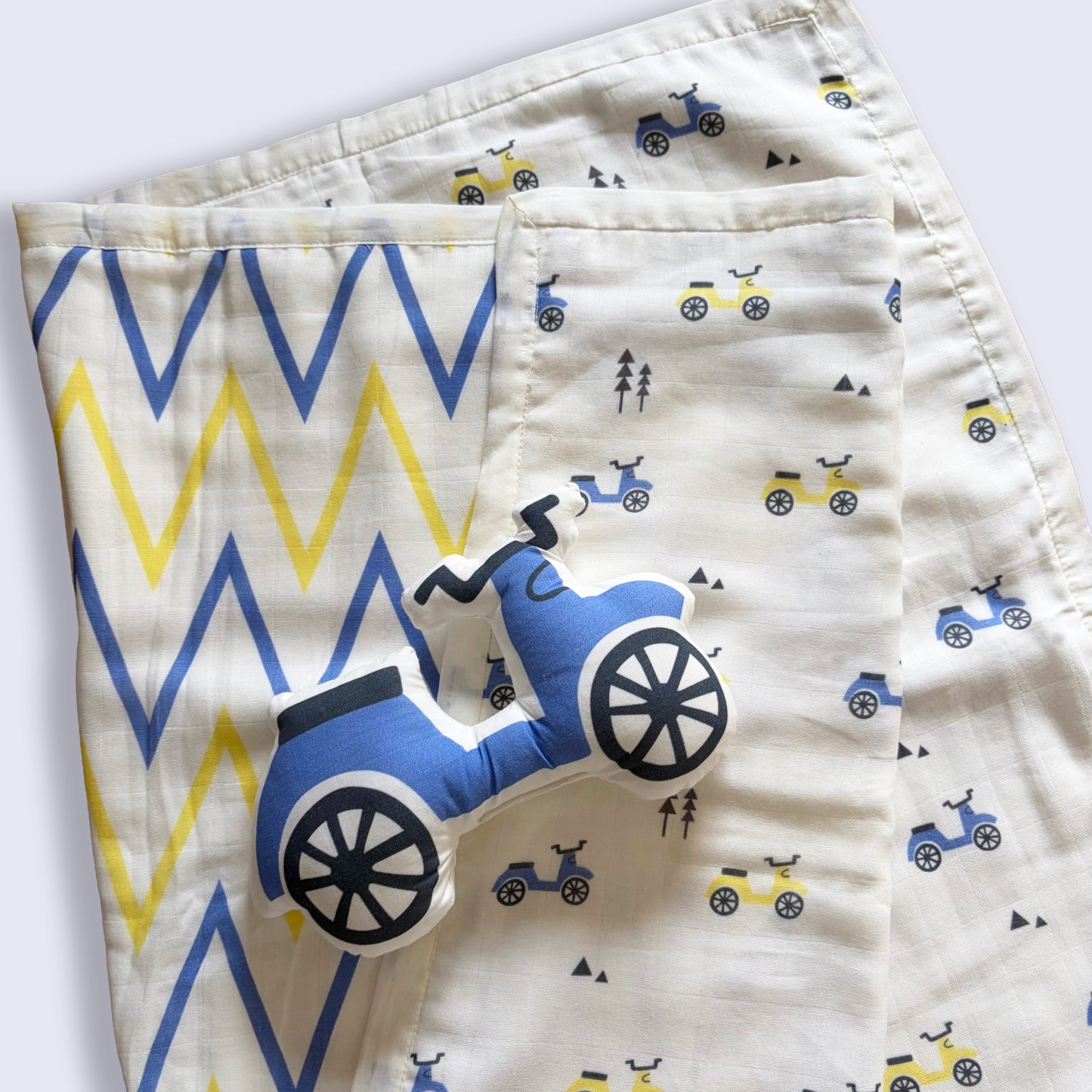 Little Rider - Organic Muslin Cot Bedding Gift Set - Set of 4 - Oranges and Lemons