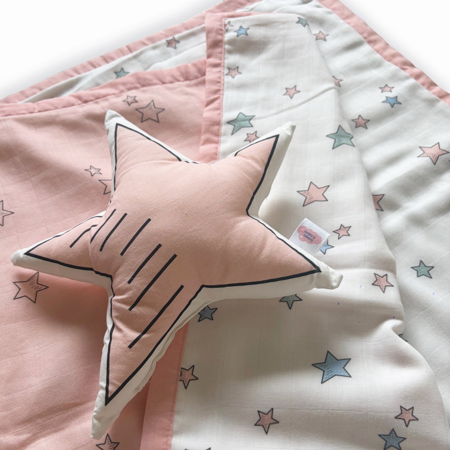 Twinkle Dreams - Organic Muslin Cot Bedding Gift Set - Set of 4 - Pink (Copy) - Oranges and Lemons