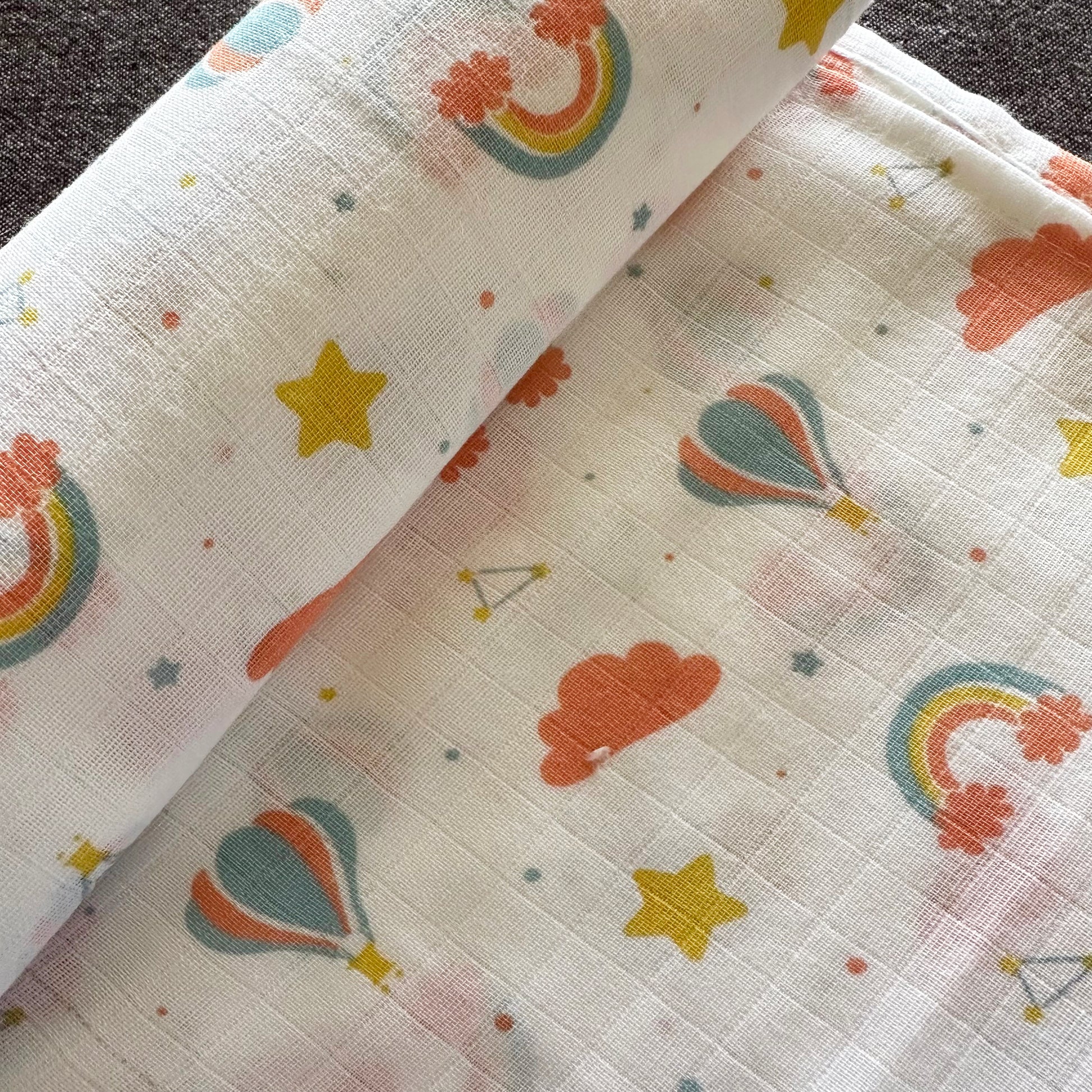 Bamboo Muslin Swaddles | Set of 4 | White - Oranges and Lemons
