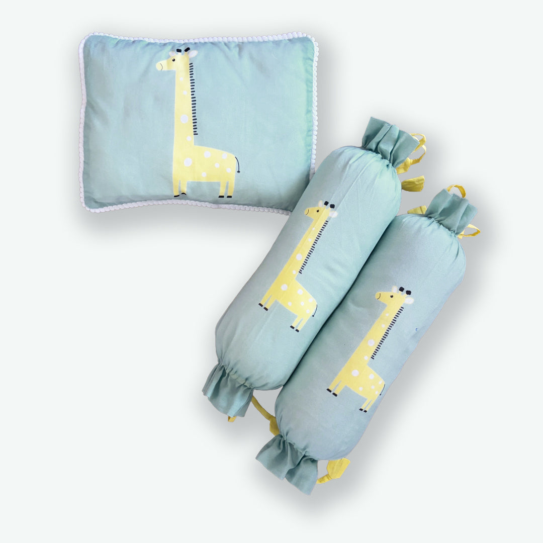 Giraffe Safari - Organic Cot Bedding Set with Quilt - Oranges and Lemons