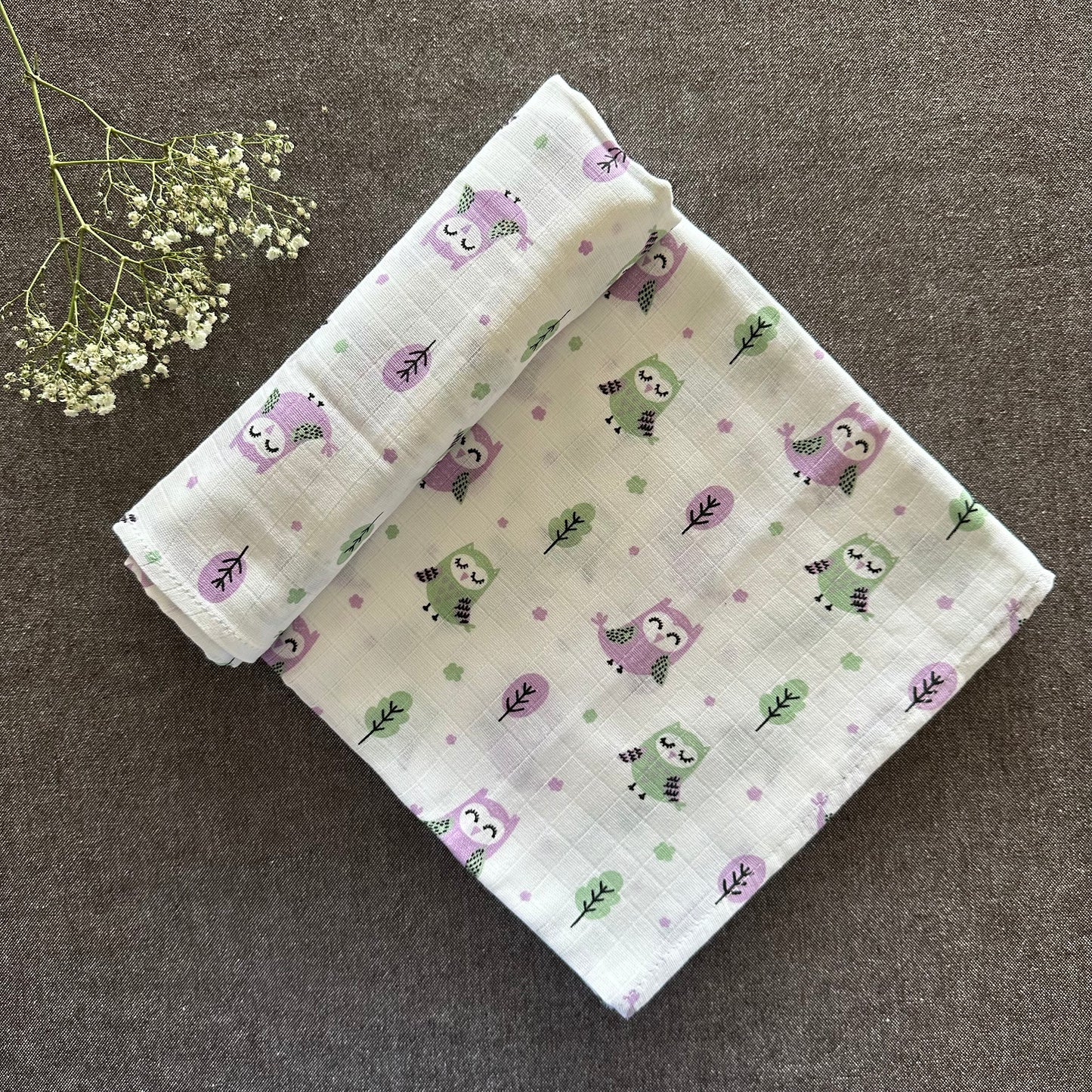 Bamboo Muslin Swaddles | Set of 4 | White - Oranges and Lemons
