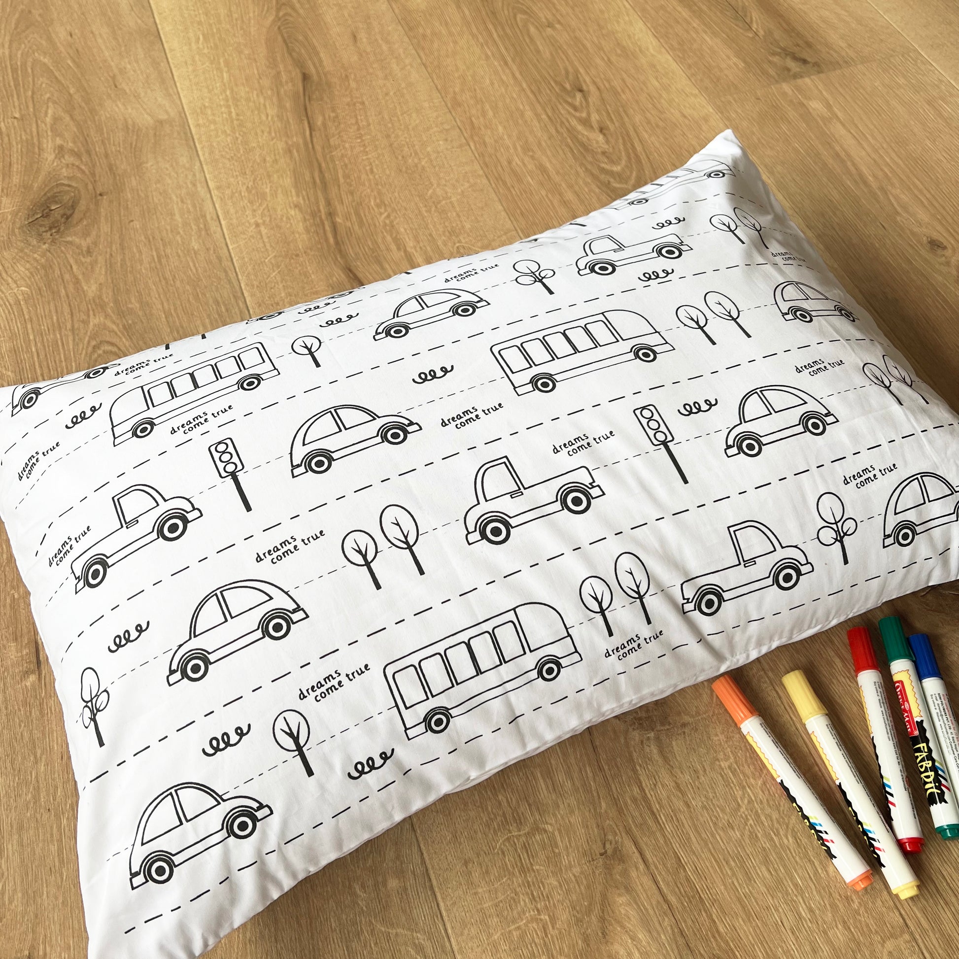 DIY Doodle Art Pillow Covers (Set of Two) - Dreams Come True - Oranges and Lemons