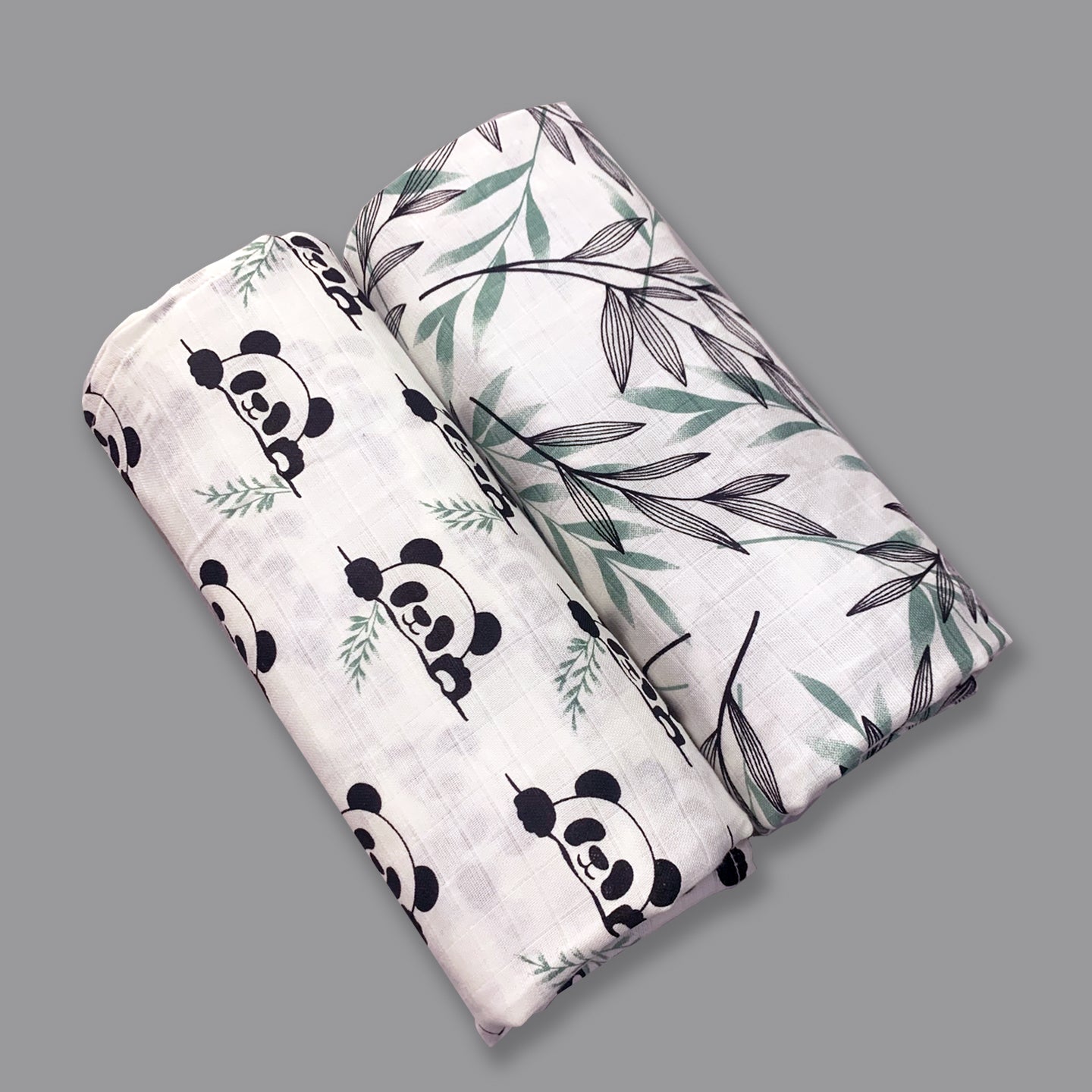 Playful Pandas - Organic Muslin Swaddles  (Set of Two) - Oranges and Lemons