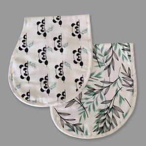 Playful Pandas - Organic Muslin Burpy Bibs (Set of Two) - Oranges and Lemons